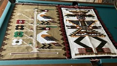 2 Vintage Native American Aztec South Western Wall Hanger Rug 28×46 Inches