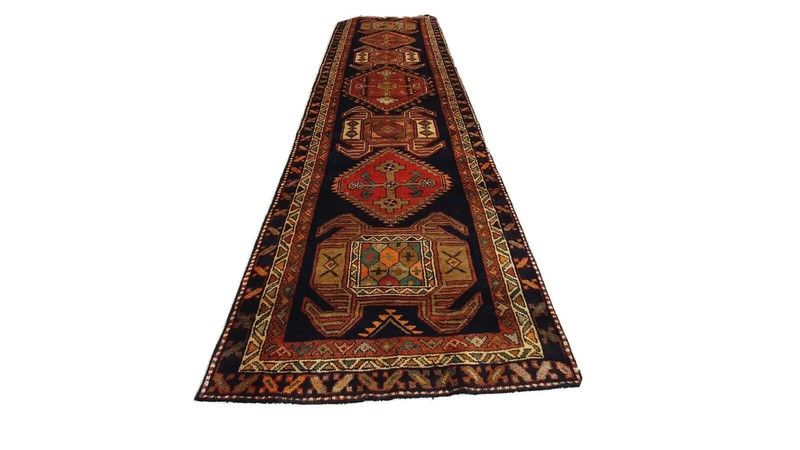 3x13ft Karabahk Area Rug |Rare Vintage 1940's Wool Pile Vgy Dyes High-Karabahk gallery