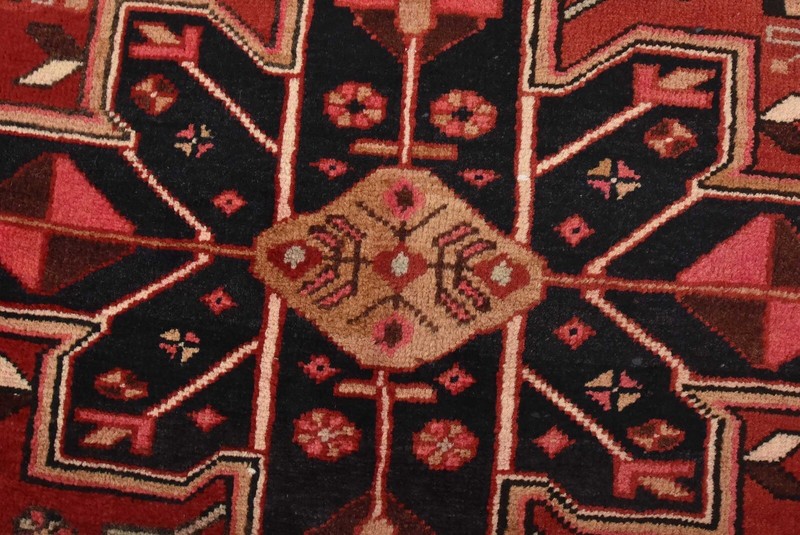 Vintage Tribal Runner 3’6” x 10’8” Red Wool Geometric Hand-Knotted Oriental Rug gallery