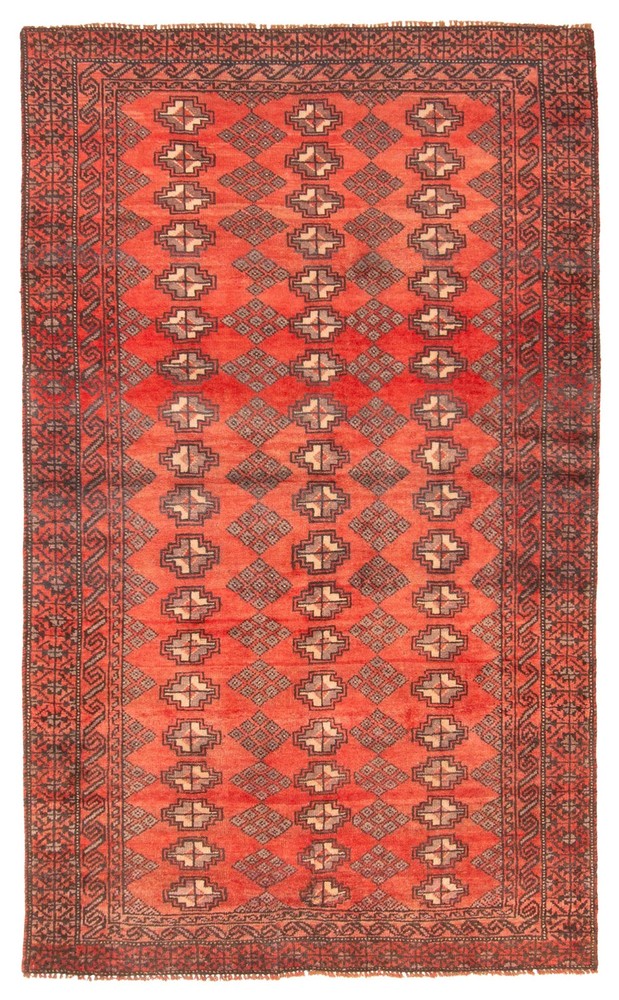 Vintage Hand-Knotted Carpet 3'7" x 5'11" Traditional Oriental Wool Area Rug