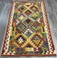 Vintage Kilim Traditional Hand Made Oriental Wool Kilim 5ftx3.2ft 170cmx97cm
