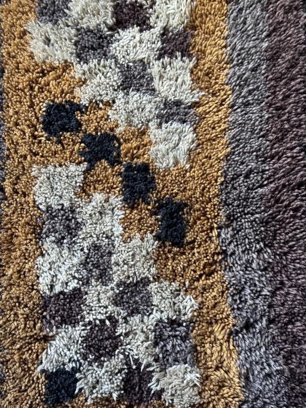 Multi-Color High Pile Geometric Rya Rug from, 1970s gallery