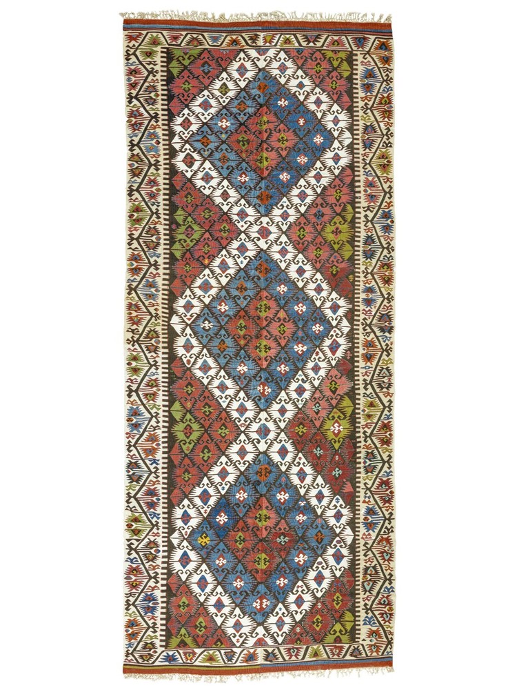 Antique Turkish Kilim Rug 6' × 14'5" ft – Konya Tribal Wool Collectible Piece