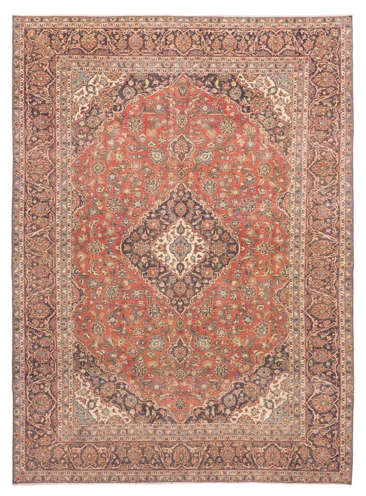 Traditional Vintage Hand-Knotted Area Rug 9'8" x 13'1" Oriental Wool Carpet