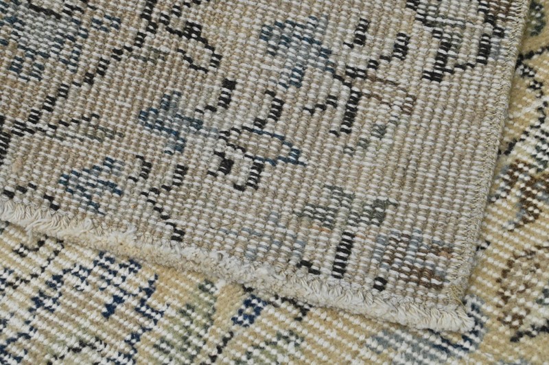 Vintage Turkish Runner Rug 2x7ft Wool Anatolian Handmade Hallway Oushak BEIGE gallery