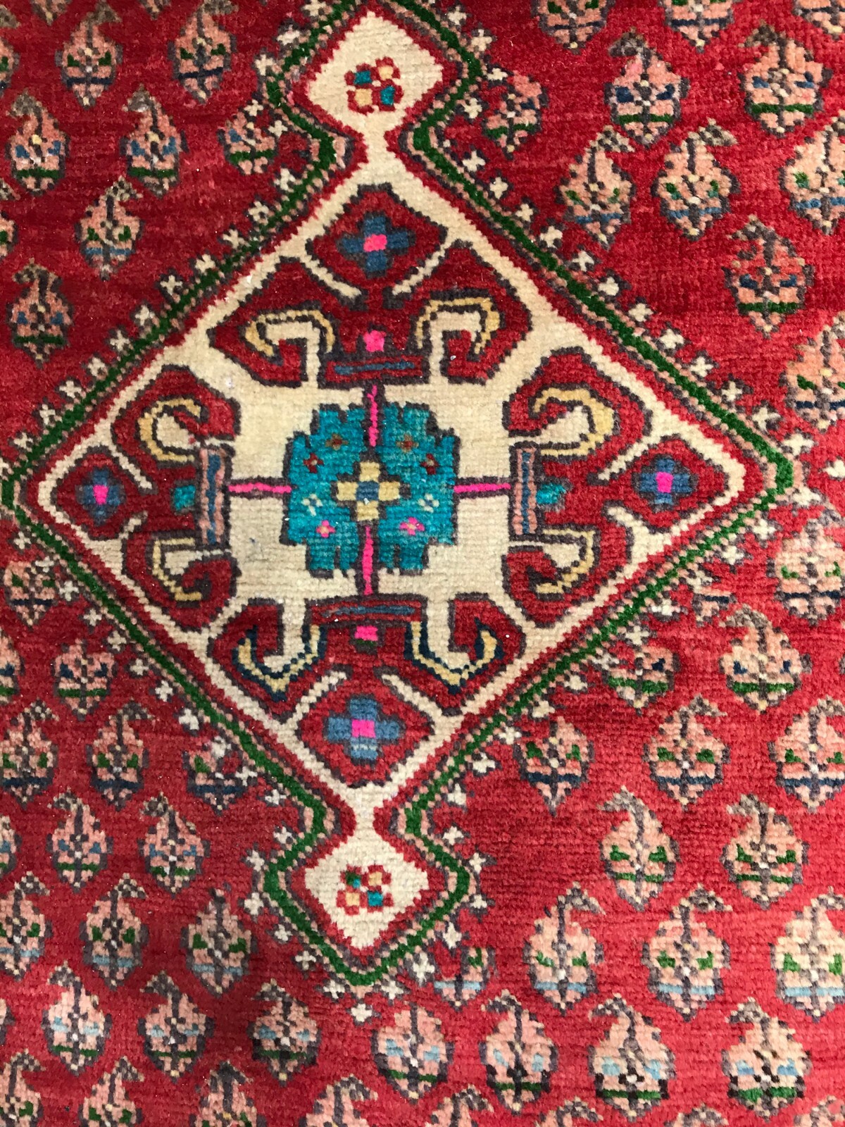 Old Hand Knotted wool rug mo511 3'5"x10'6" gallery