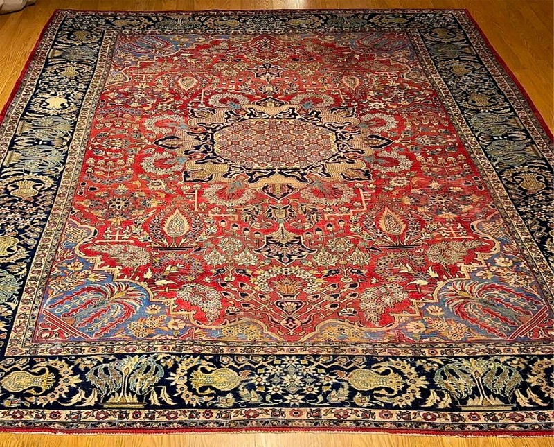 8 x 12 FT HAND KNOTTED HIGH QUALITY VINTAGE CLASSIC 1930S ORIENTAL WOOL RUG gallery