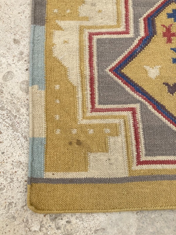 Vintage Traditional Handmade Lovely Turkish Kilim Floor Rug Carpet 242x79 cm gallery