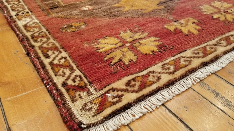 Beautiful Vintage 1950-1960's Natural Dyed 1'10" × 3'1" Wool Pile, Tribal Rug gallery