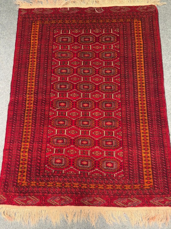 5'3 x 4'2 Vintage Bokhara Hand-Knotted Wool Tribal Rug, Collector Area Rug gallery