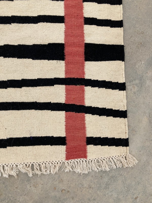Vintage Traditional Handmade Beautiful Lvory Kilim Floor Rug Carpet 166x70 cm gallery