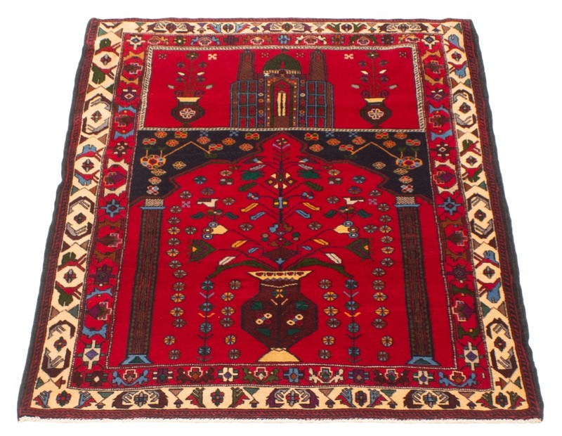 Vintage Traditional Hand-Knotted Area Rug 3'4" x 5'1" Oriental Wool Carpet gallery