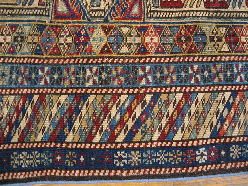 3'x4' Small Colorful Antique Late 19th Century Tribal Geometric Key Hole Design gallery