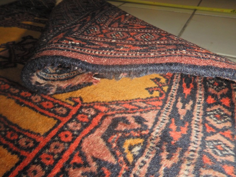 Vintage Prayer 100% Wool Rug Mat Handmade 39" Lx 26" W Red, Gold, Black gallery