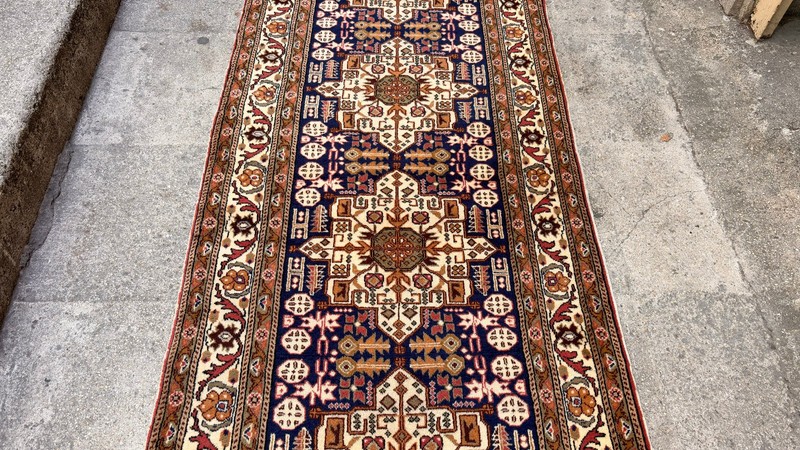 3'2'' x 10'5'' Vintage Rug Runner Carpet Natural Village Handmade Rug.SKU:K1758 gallery
