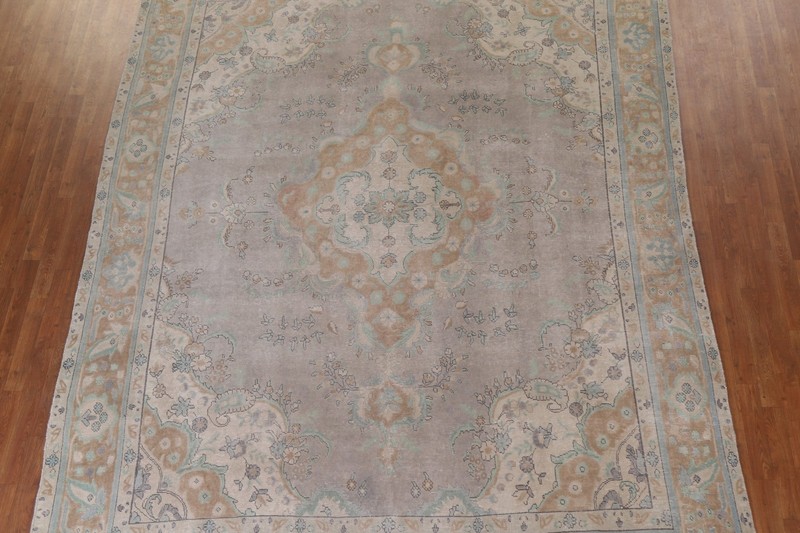 Distressed Traditional Area Rug 9x13 Hand-knotted Wool Vintage for Living Room gallery