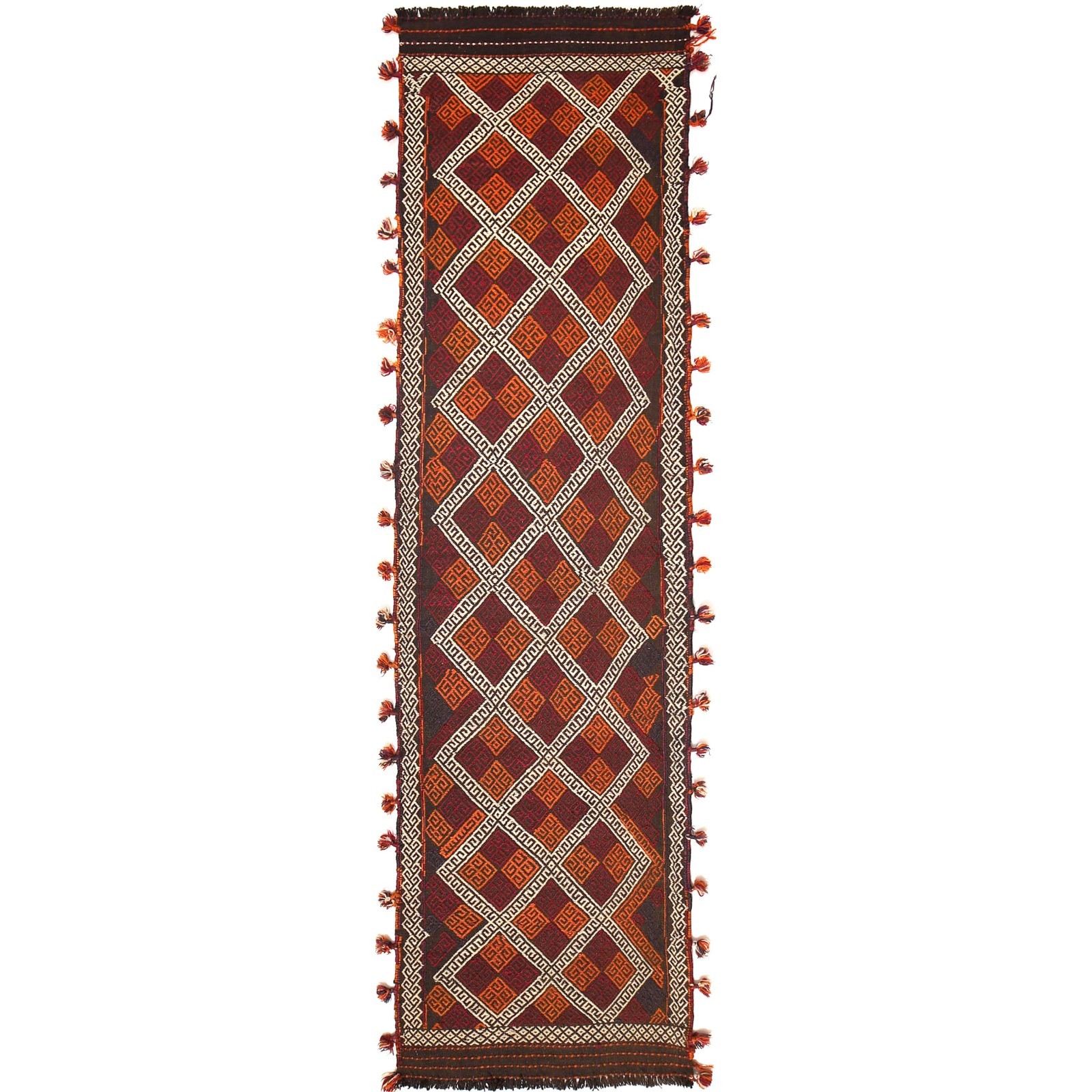 Handmade Kilim Runner Rug Vintage Tribal Oriental Hallway Carpet 8.7x2.3ft gallery