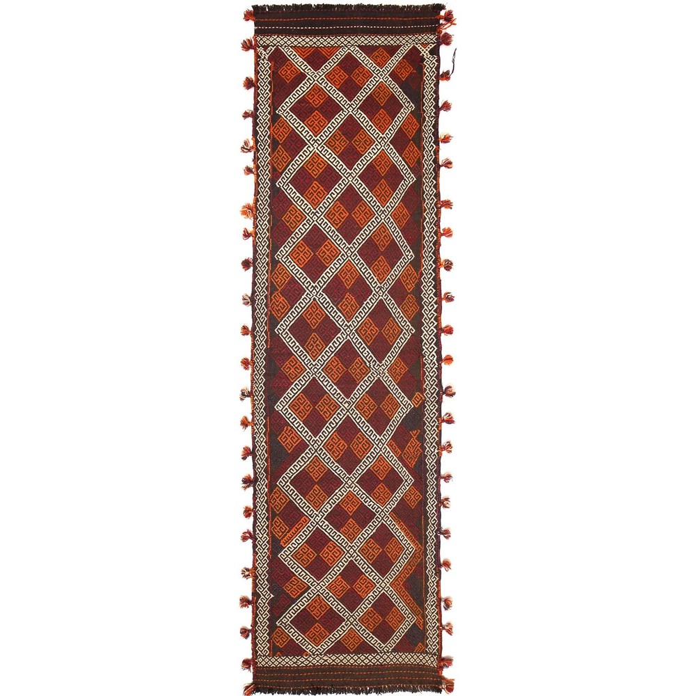 Handmade Kilim Runner Rug Vintage Tribal Oriental Hallway Carpet 8.7x2.3ft