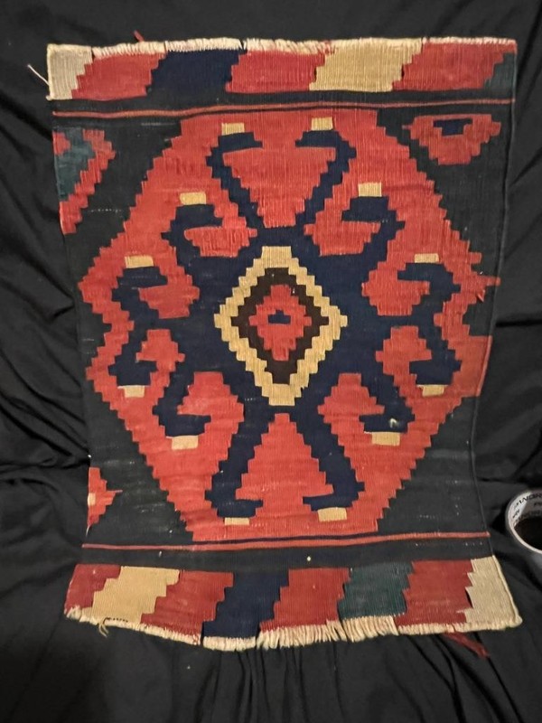 Old Vintage Flatweave Hand Woven Wool Small Kilim Caucasian Rug Karabagh Shirvan gallery