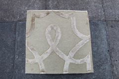 Vintage Traditional Hand Made Oriental Contemporary Wool Silk Grey Rug 61x61cm