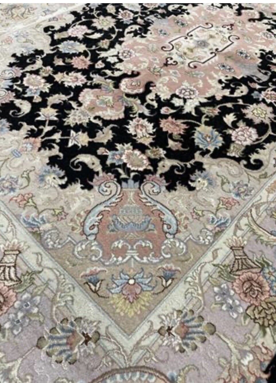 Spectacular Tabrizz Area Rug Wool Authentic 3 X 5 Ft Finest Black Beauty Rare . gallery