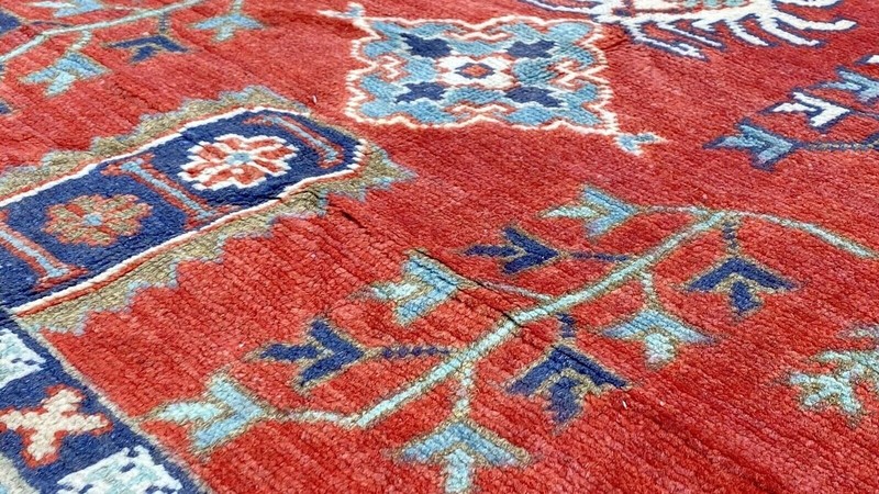 Masterpiece Vintage 1990s Natural Dye Wool Pile Legendary Oushak Rug 5’x7’ gallery
