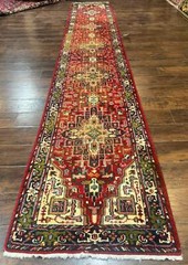 Indo Per’sian Heriz Runner Rug 3×17 Geometric Medallions Long Runner for Hallway