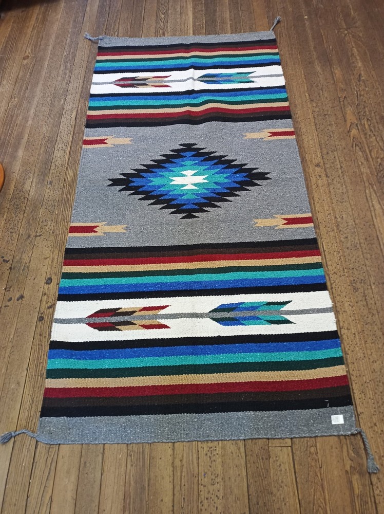 Handwoven Southwest Design Acrylic Rug; 32"x64"