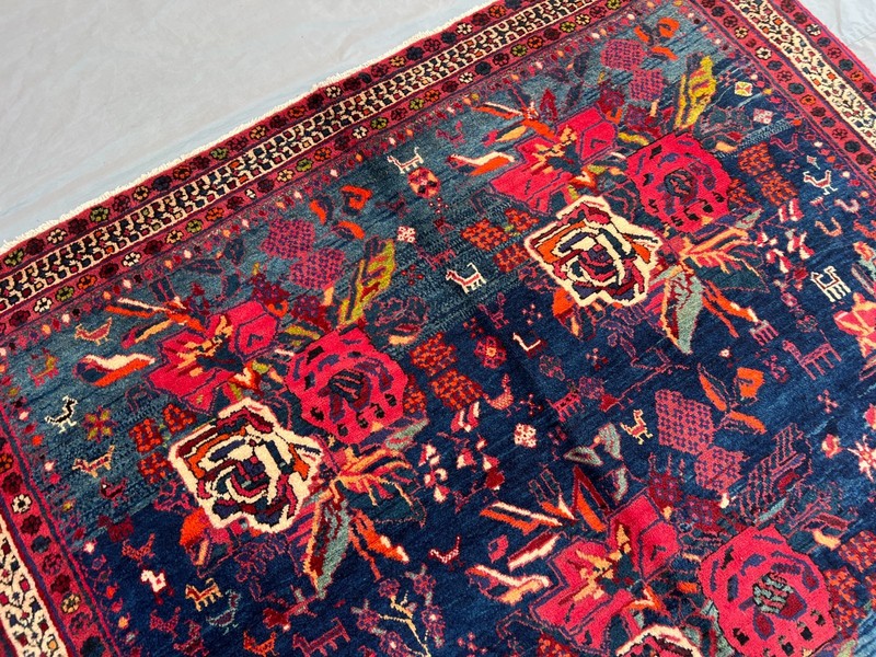 Antique Caucasian Floral Hand-Knotted Geometric Decor Rug, Tribal Faded Area Rug gallery