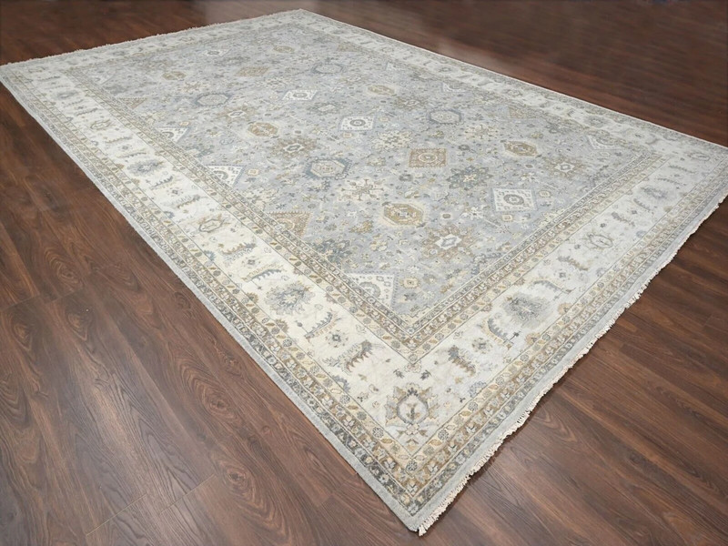 Exquisite Grey Color, Original Antique Oushak Collection Rug 12'3" x 17'8" gallery