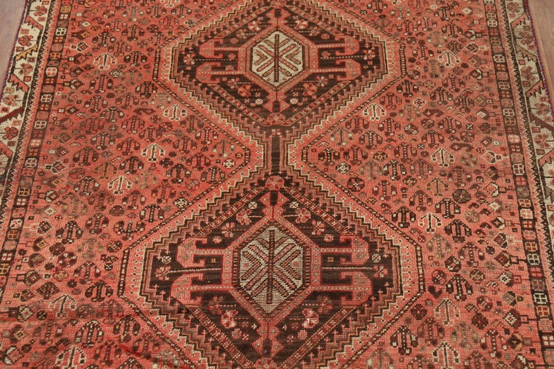 Tribal Geometric Vintage Rug 5x6 ft Hand-knotted Wool Carpet gallery