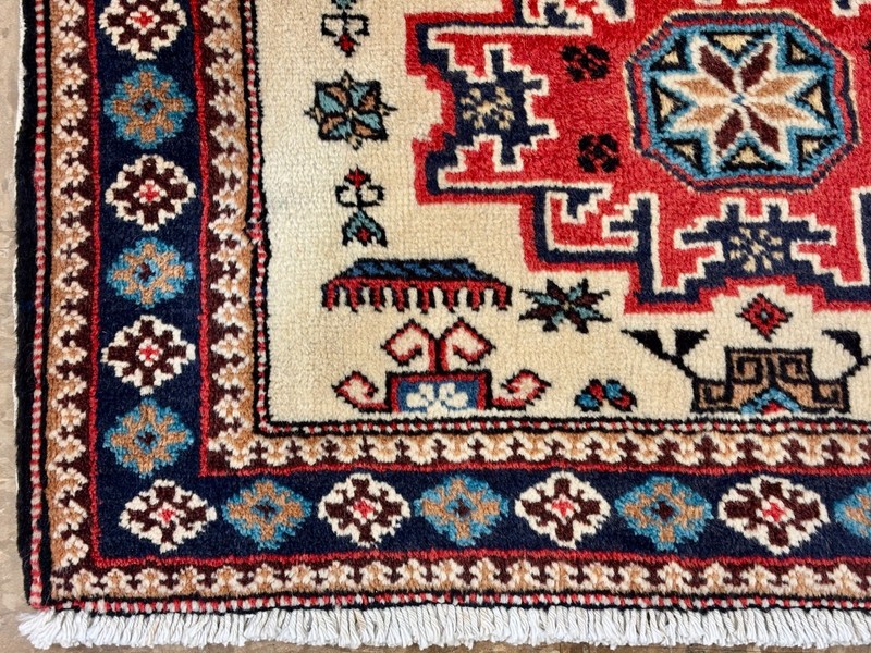 Vintage Ardebil Tribal Geometric Rug 2x4 Hand Knotted Wool Oriental Area Rug gallery
