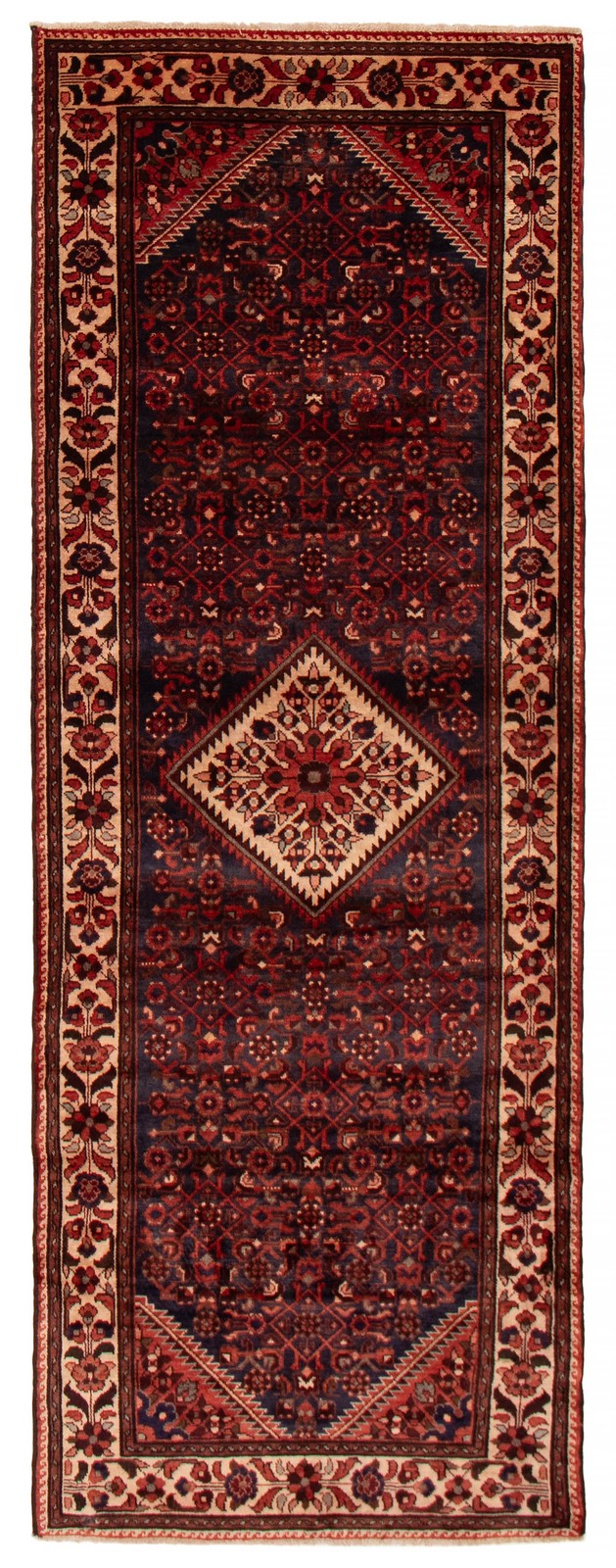 3'8" x 10'4" Vintage Hand-knotted Runner Rug Traditional Oriental Wool Carpet gallery