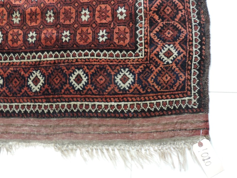 3x6ft. Antique Afghan Balouch Wool Rug gallery
