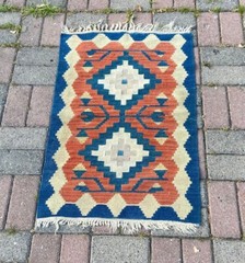Small Oriental Kelim, Home Gift, 2.0×2.8 ft Handmade Rug, Bedroom Floor Decor