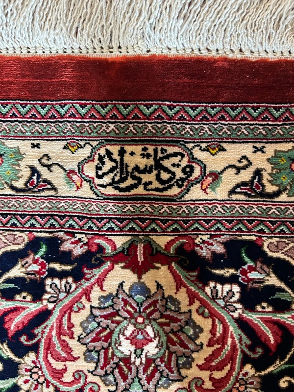 Fine Hand‑Knotted Silk Oriental Rug – Signed – Vintage Masterpiece – 6'8 x 10'3 gallery