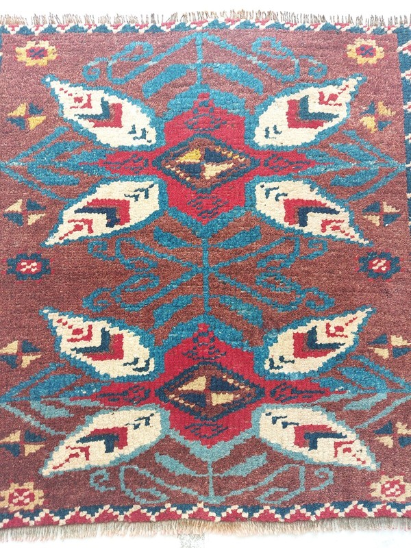 Antique Square Rare Motif Carpet Rug Mysterious Flower Rug, Handmade Decor Rug gallery