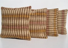 FLAT WOVEN PILLOW BROWN TURKISH SQUARE 20+ HAND WOVEN KILIM AREA RUGS 12″X12″