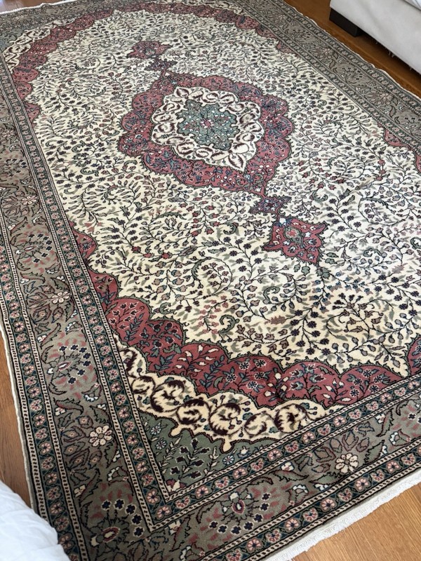 Antique Turkish Kayseri Bunyan Rug 6.5x10 ft Handwoven Wool Oriental Carpet gallery