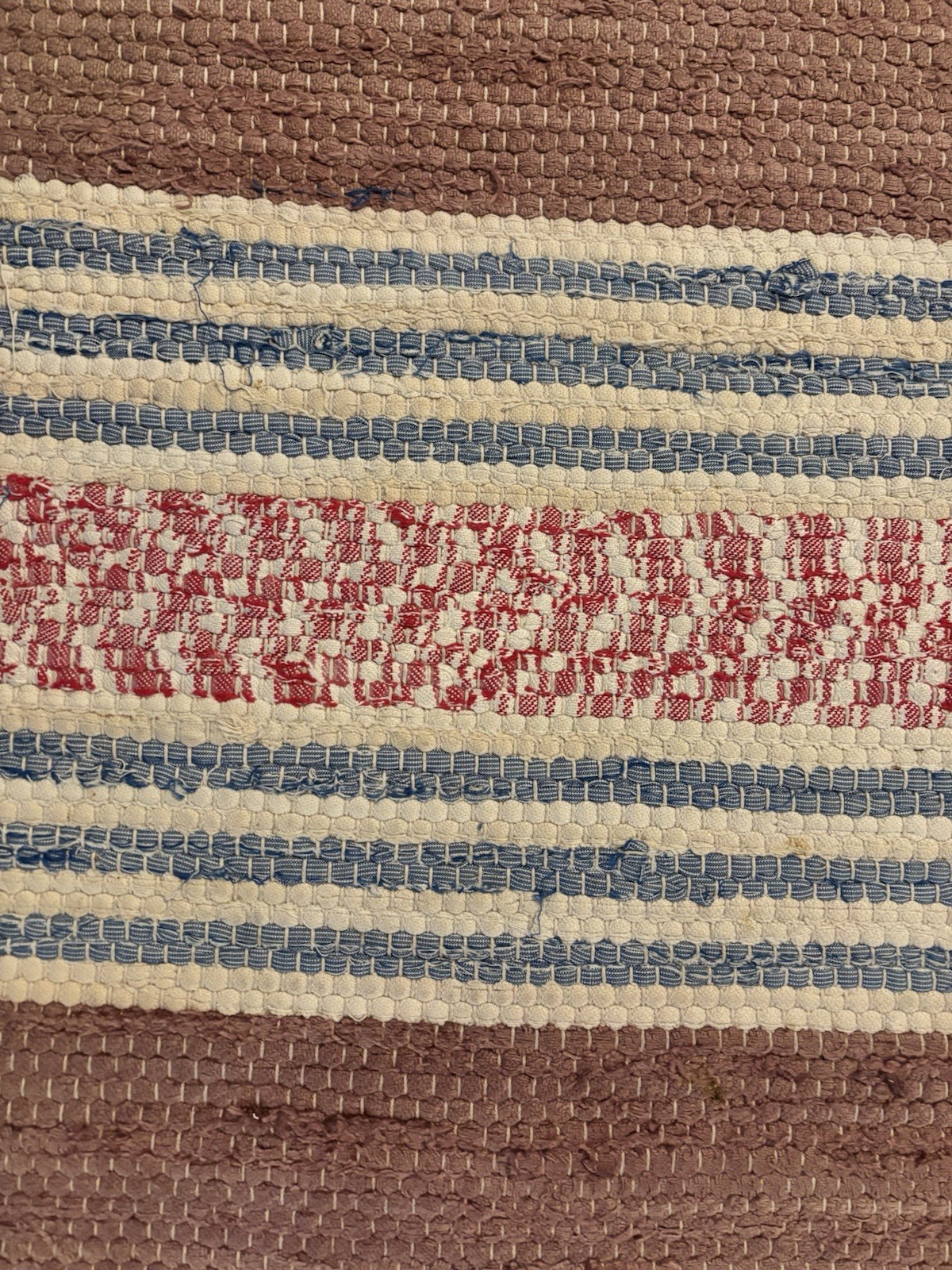 Lovely and LONG Swedish Hand Made Rag Rug (26 x 148 inches) 1920s gallery