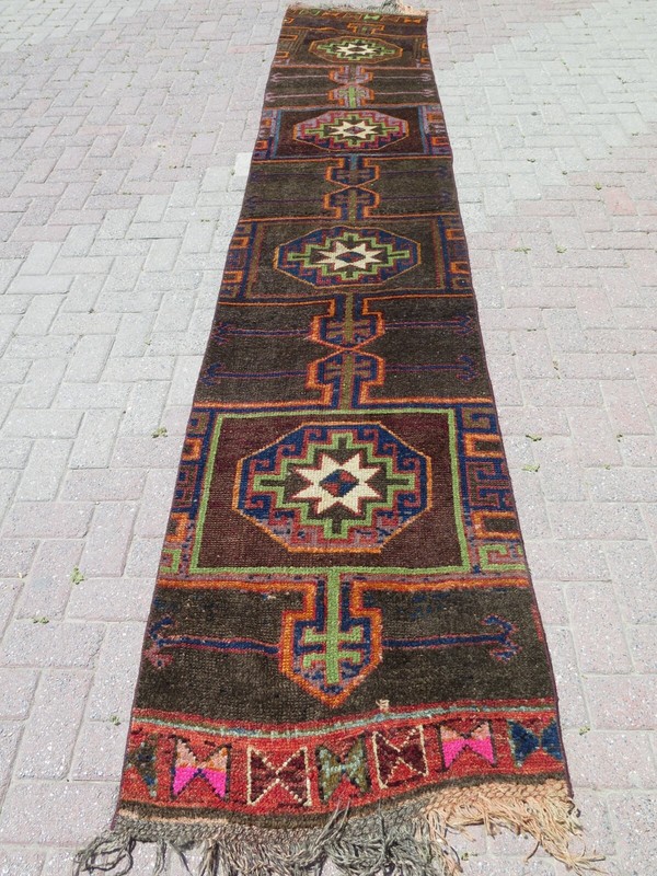 Carpet Runner, Kurdish Wool Rug Runner, Stairs Rugs, Kitchen Runner 30"x161" gallery