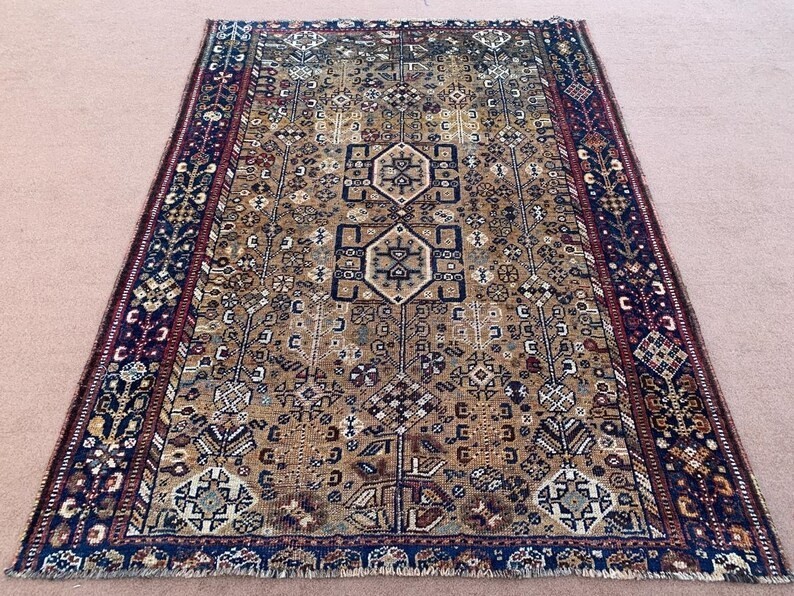 COLLECTORS' ITEM Vintage Stunning Fine Quality Natural Dye Kazak Caucasus Carpet gallery