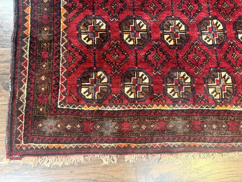 Per'sian Turkoman Tribal Rug 4x8 Handmade Vintage Wool Carpet Red Bohemian Rug gallery
