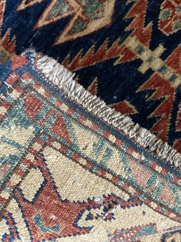 Heriz Style Hand Knotted Rug 40 X 63 Blue Rust Tan Beige Tribal gallery