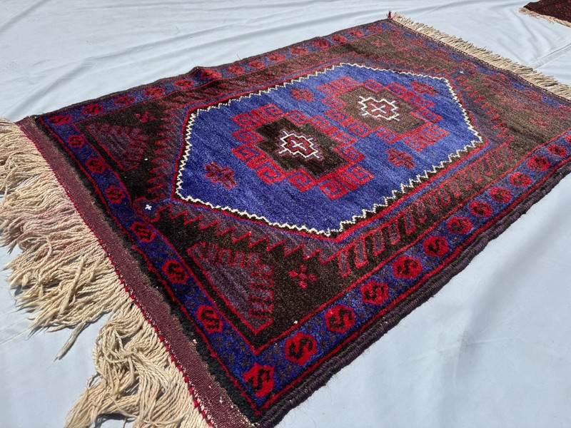 3x4 ft Afghan Tribal Hand Knotted Antique Baluchi Rug Oriental Blue Area Carpet gallery