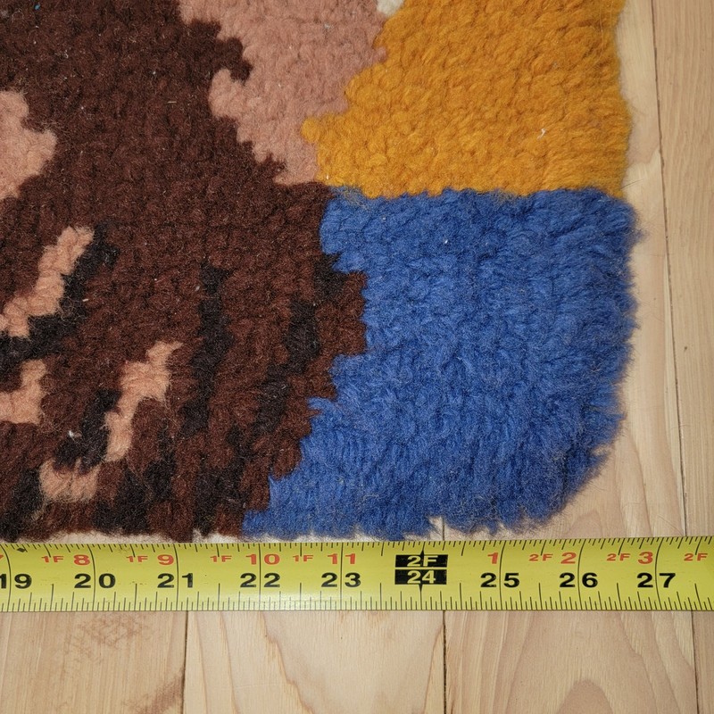 Vintage Siamese Cat Shag Area Rug/ Wall Hanging 35X26 inches Vibrant Yellow Blue gallery