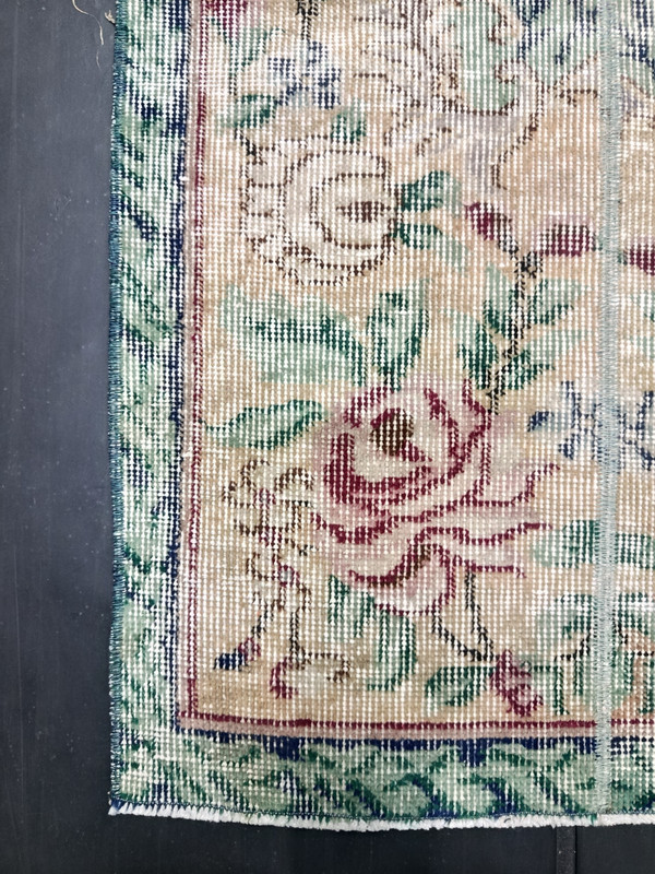 Multicolor Antique Turkish Handmade Rug, 2.1x3.8ft, Old Vintage Patchwork Rug, gallery