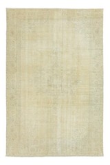 Vintage Turkish Oushak Rug 7.1×10.11 ft – Sand Pistachio – Quiet Luxury Interior