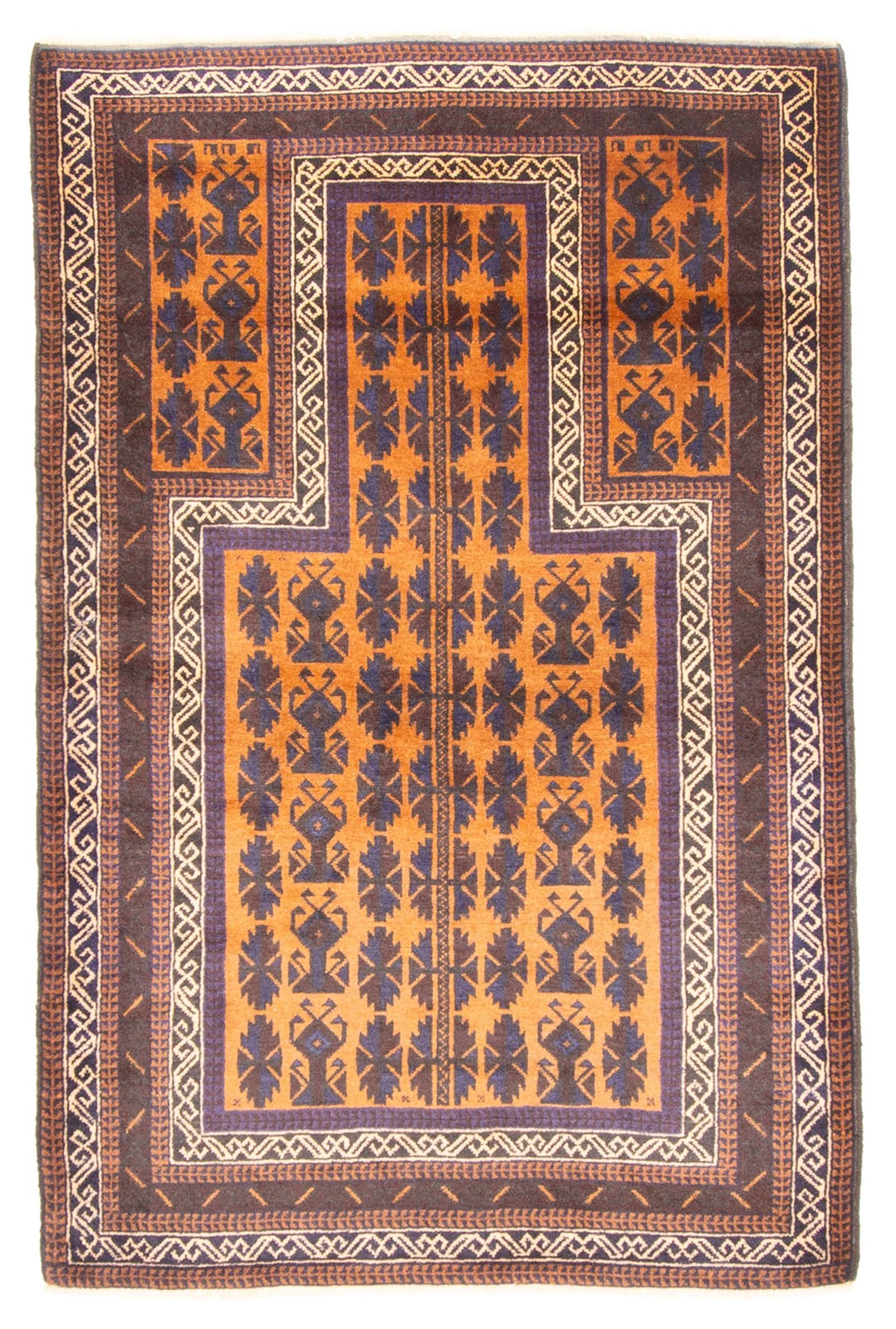 Vintage 3'2" x 4'11" Traditional Hand Knotted Vegetable Dye Wool Area Rug gallery
