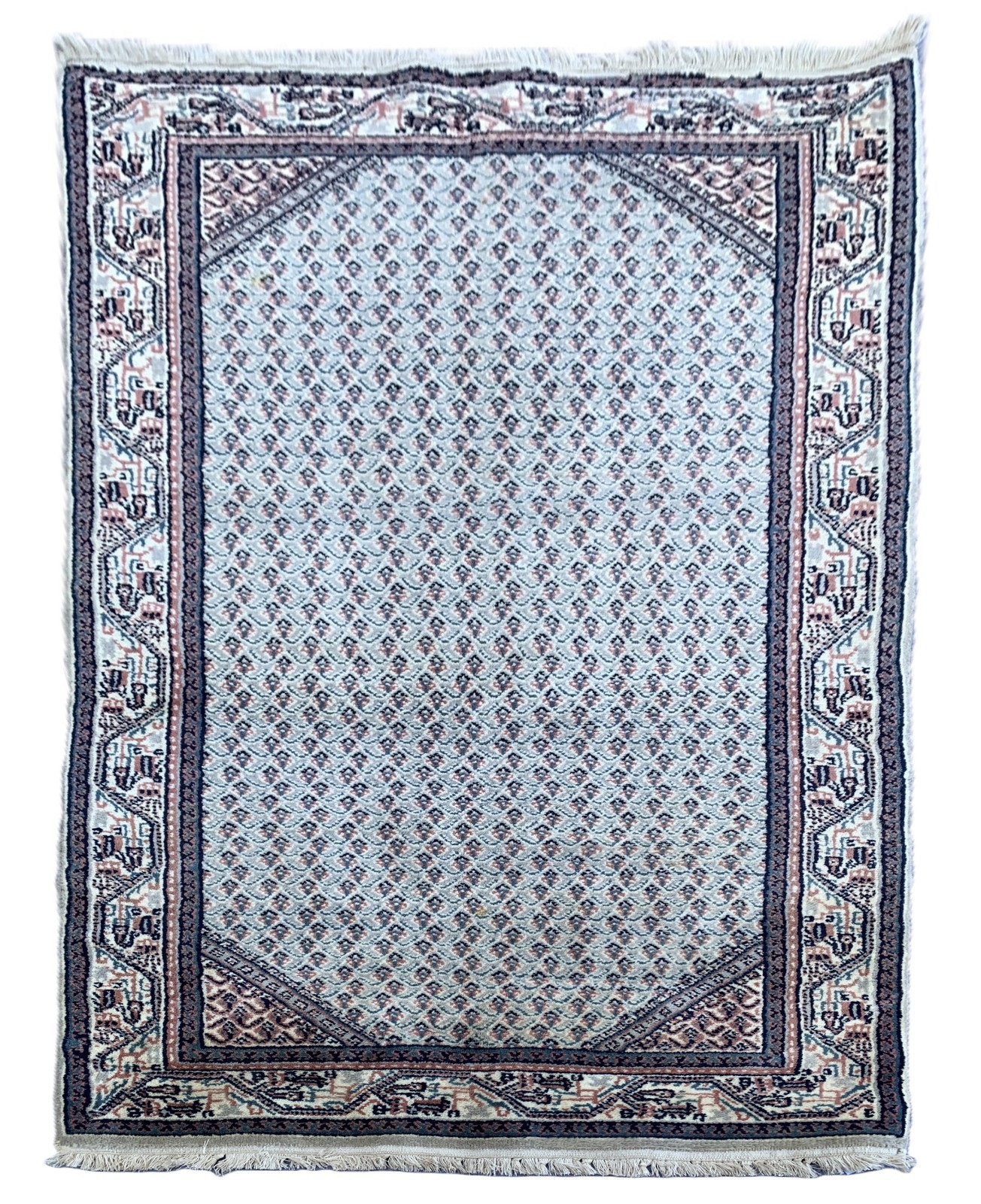 Amazing Hand Knotted Vintage Badam Gul Wool Area Rug 4.5 x 2.5 Ft gallery